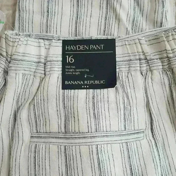 Banana Republic Linen Hayden Striped Pull On Pants - Picture 10 of 13